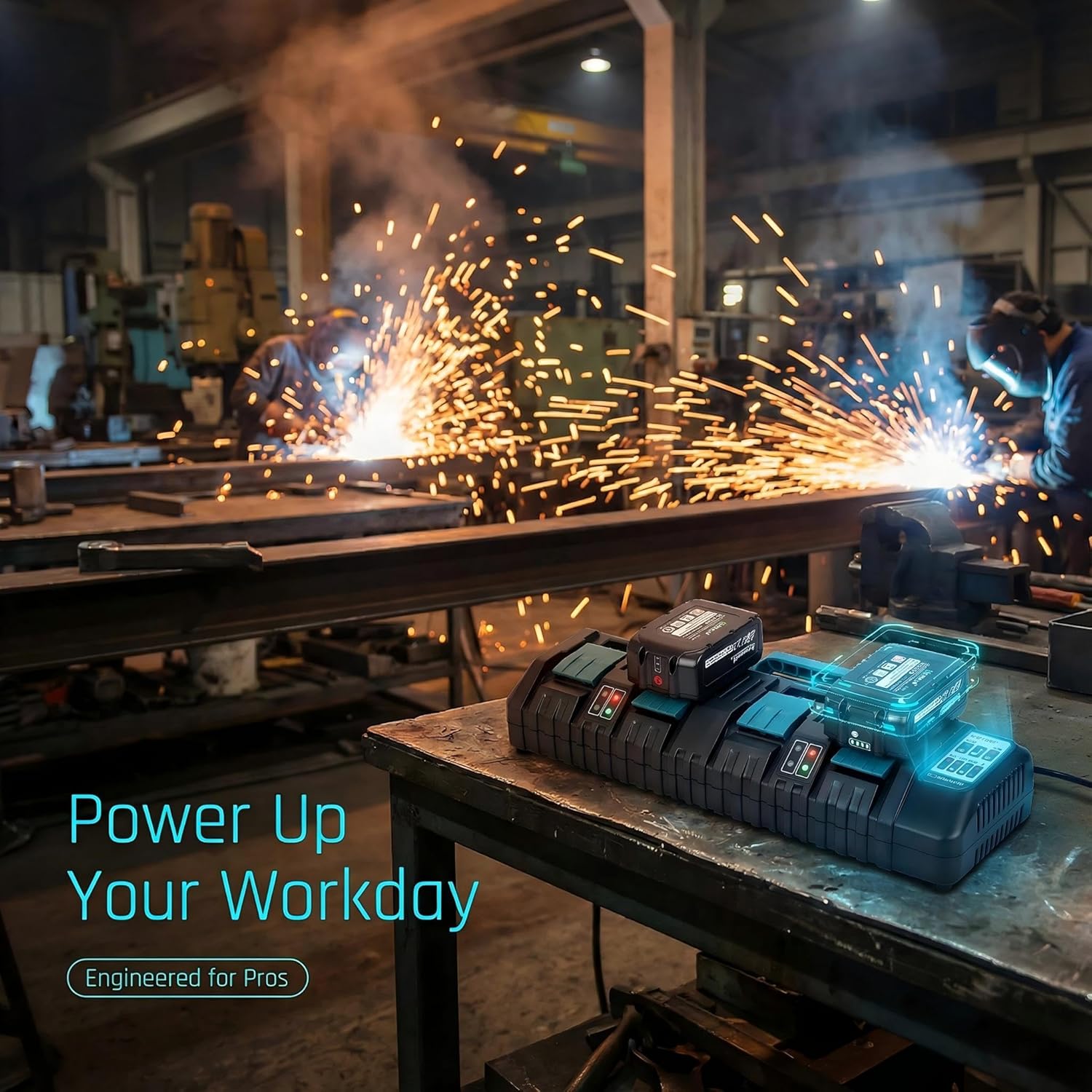 18V 4-Port 50-Minute Fast Charger Station Compatible with M-Akita 18 Volt LXT Lithium Batteries BL1860B BL1850B BL1840 BL1830B BL1820B BL1815, DC18SF Charger Replacement for DC18RC DC18RD DC18SD - Image 7