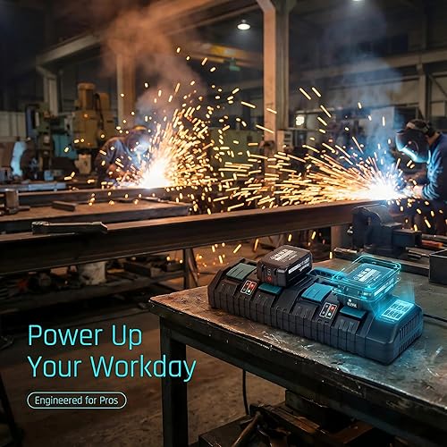 Miniatura 6 de Biswaye Cargador rápido de 4 puertos de 18 V DC18SF compatible con Makita batería de litio de 14.4 V-18V BL1830 BL1840 BL1850 BL1860 BL1820B BL1815