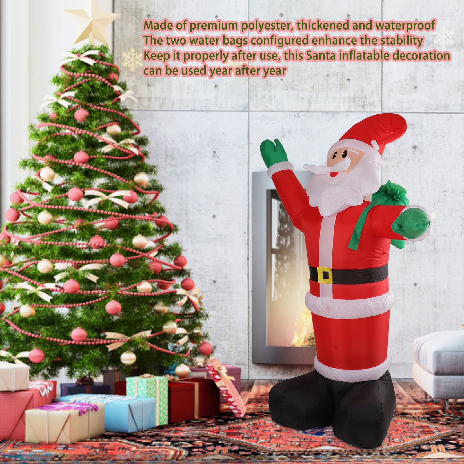 Presepio Gonfiabile 7,6 Piedi Con Luci LED - Decorazione Natalizia Per Esterno E Interno - 4
