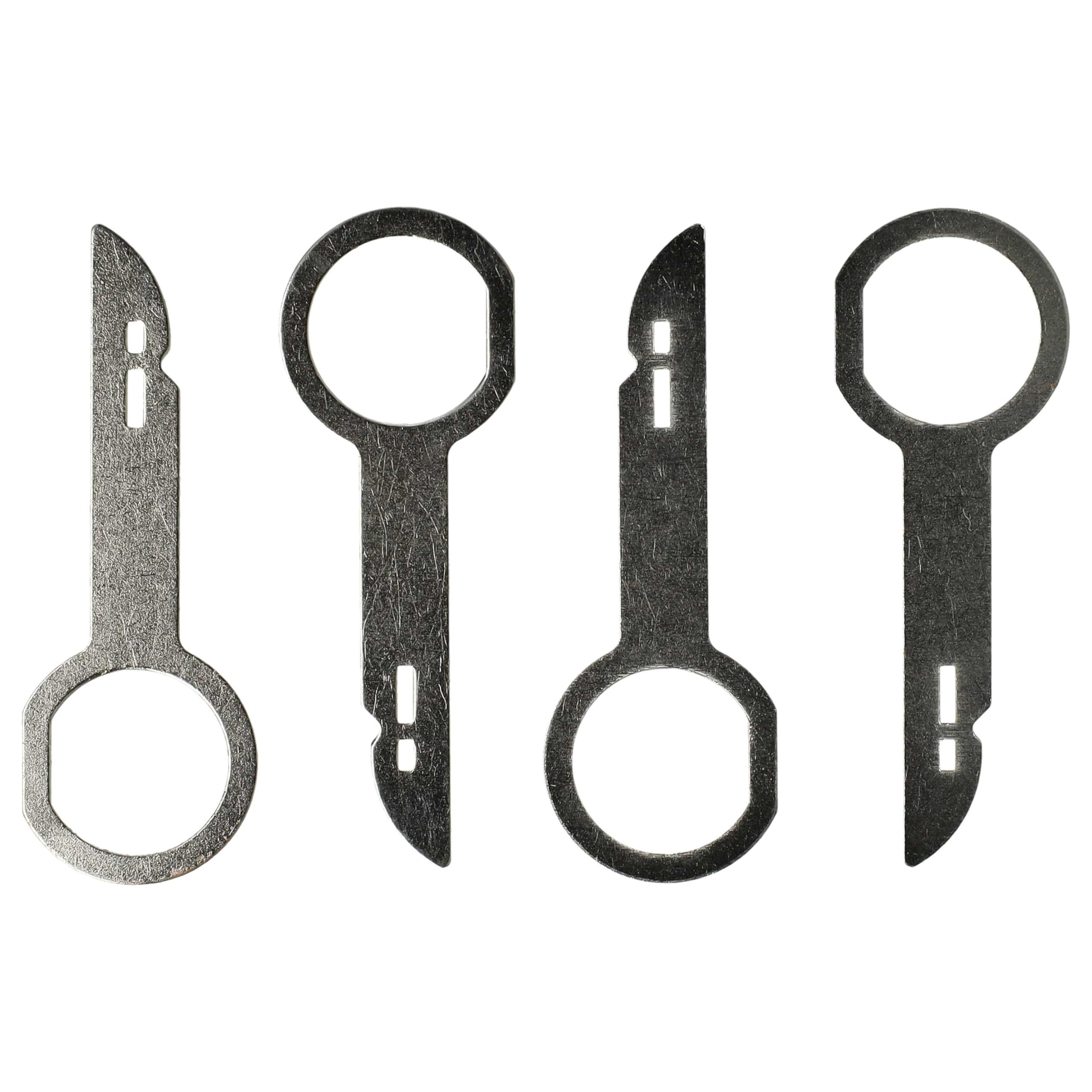 Vhbw Lot 4 Clés Extraction Autoradio Audi A6 C5 C6 - Outils Déverrouillage 7cm