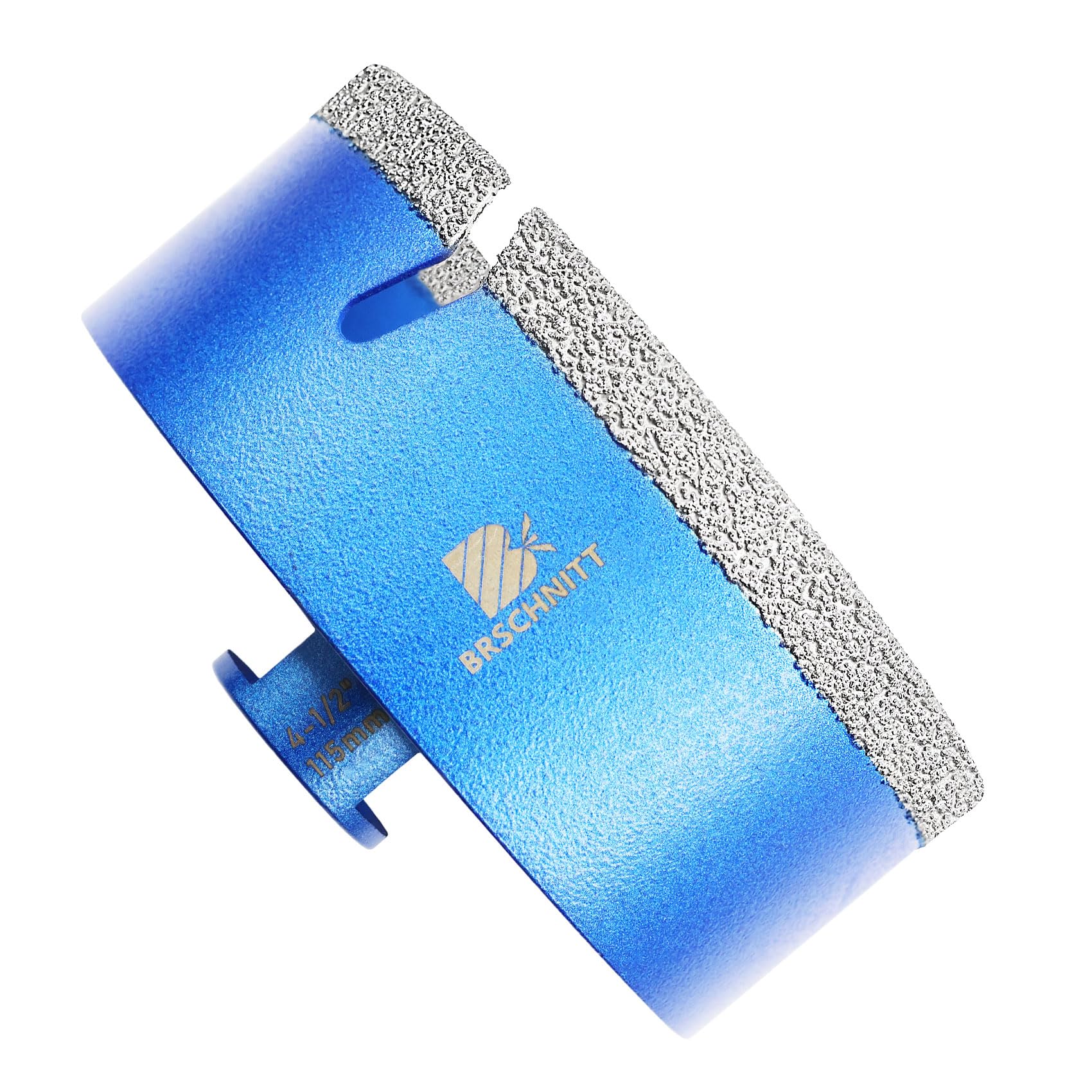 4 1/2 Inch Diamond Core Drill Bit for Porcelain Tile Ceramic Marble Granite Drilling,BRSCHNITT Vacuum Brazed Diamond Hole Saw with 5/8-11 Thread