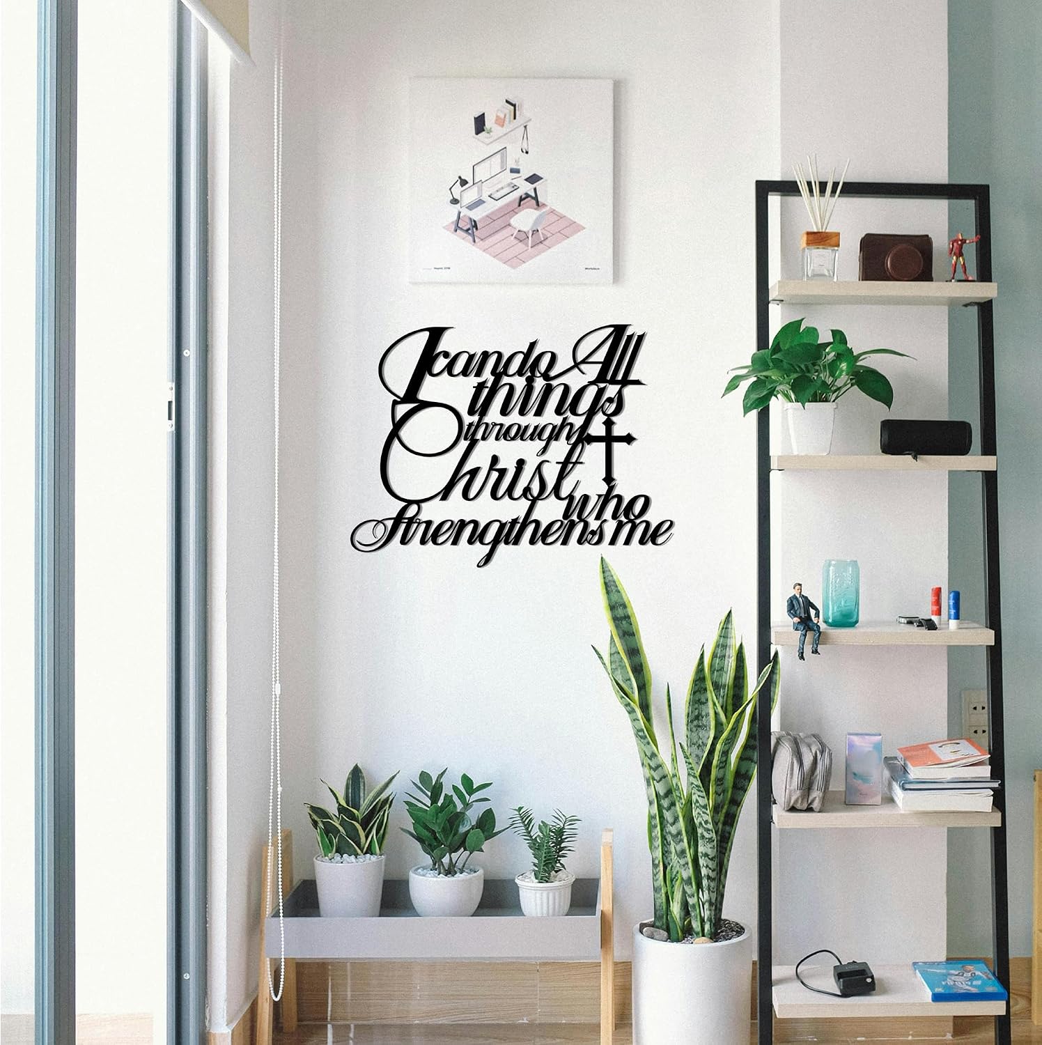 Black Religious Wall Decor, I Can Do All Things Through Christ image 5
