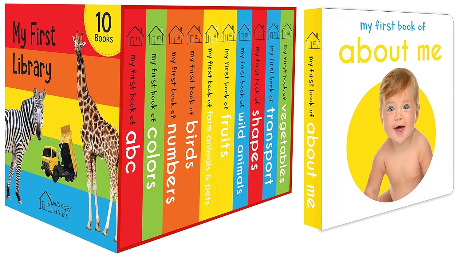 My First Library Boxset of 10 Board Books for Kids+My First Book of