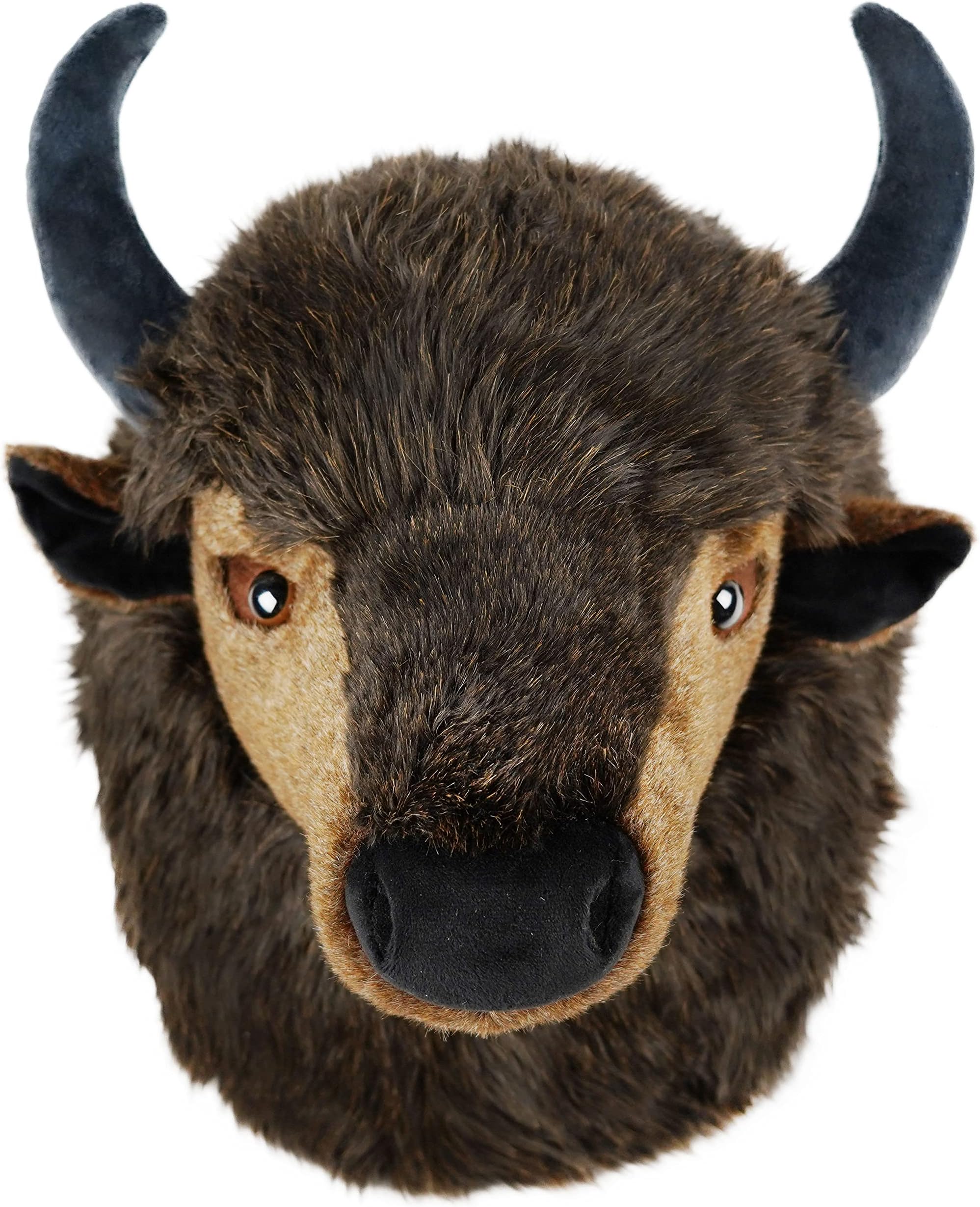TigerHart Brillo The Bison - 15 Inch Large Stuffed Animal Plush Buffalo Head Trophy Wall Mount Bust