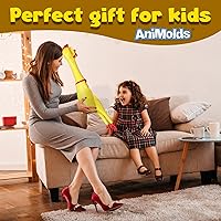 Vista 7 de Animolds Pollo de goma enorme y loco - Fabricantes de ruido gigantes de 29 pulgadas para fiestas, bromas, bromas prácticas - Chirriante hasta 45