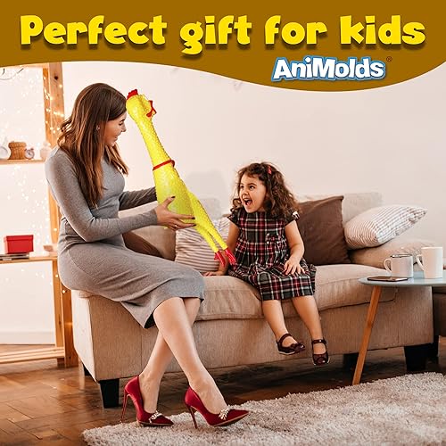 Miniatura 2 de Crazy Huge Rubber Chicken  Máquina gigante de ruido de 29 pulgadas para fiestas, bromas, bromas prácticas, chirridos de hasta 45 segundos  Regalo