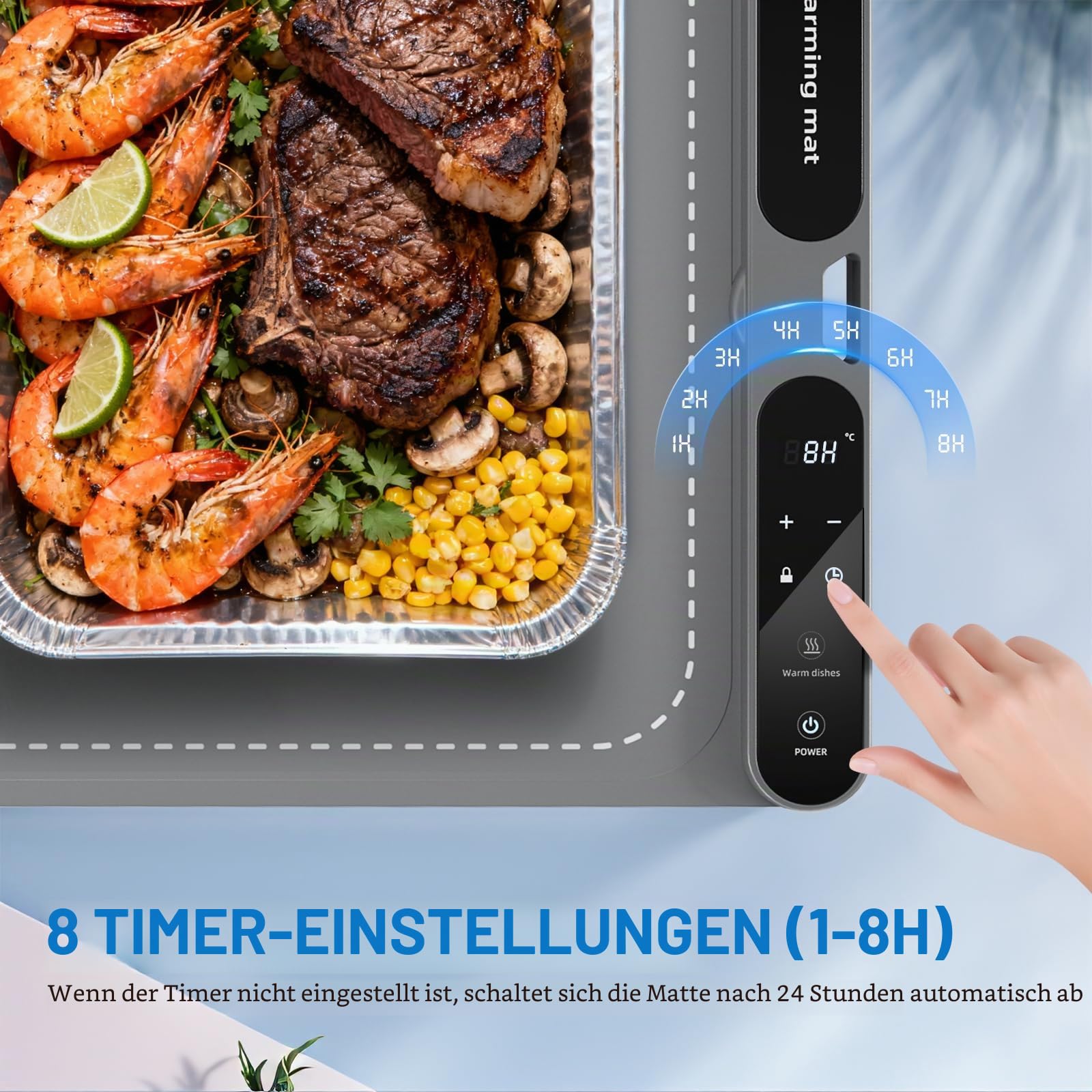 Elektrischer Speisenwärmer, tragbar, faltbar, aus Silikon, 40-100 °C, leicht zu reinigen, mit Nano-Material, für Buffet, Party, Auftauen