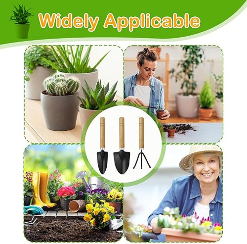 Miniatura 6 de Mini herramientas de jardín, 3 piezas de pala de mano para herramienta de jardín, incluyendo una pala pequeña, paleta y herramientas de jardín