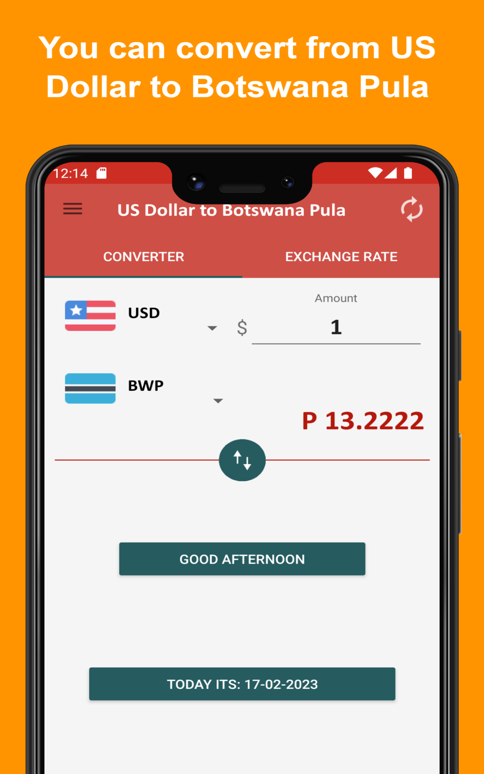 US Dollar to Botswana Pula To see the Exchange rate on your Phone and