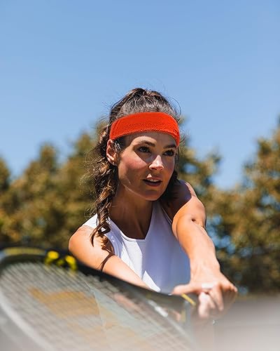 Miniatura 16 de Suddora Diadema de entrenamiento para hombres y mujeres, banda deportiva que absorbe la humedad, bandas de tela de rizo de algodón ligero para Lazo