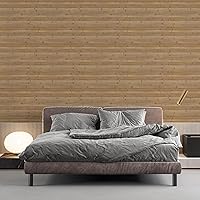 Vista 9 de Pole Wrap - Papel tapiz de bambú a rayas para despegar y pegar, papel de contacto de madera sintética texturizada, 17.3 x 120 pulgadas, papel