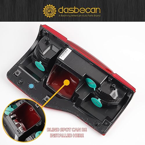Miniatura 7 de Dasbecan Conjunto de luz trasera del lado del pasajero derecho compatible con Ford F250 F350 Super Duty 2020 2021 2022 módulo de punto ciego que se