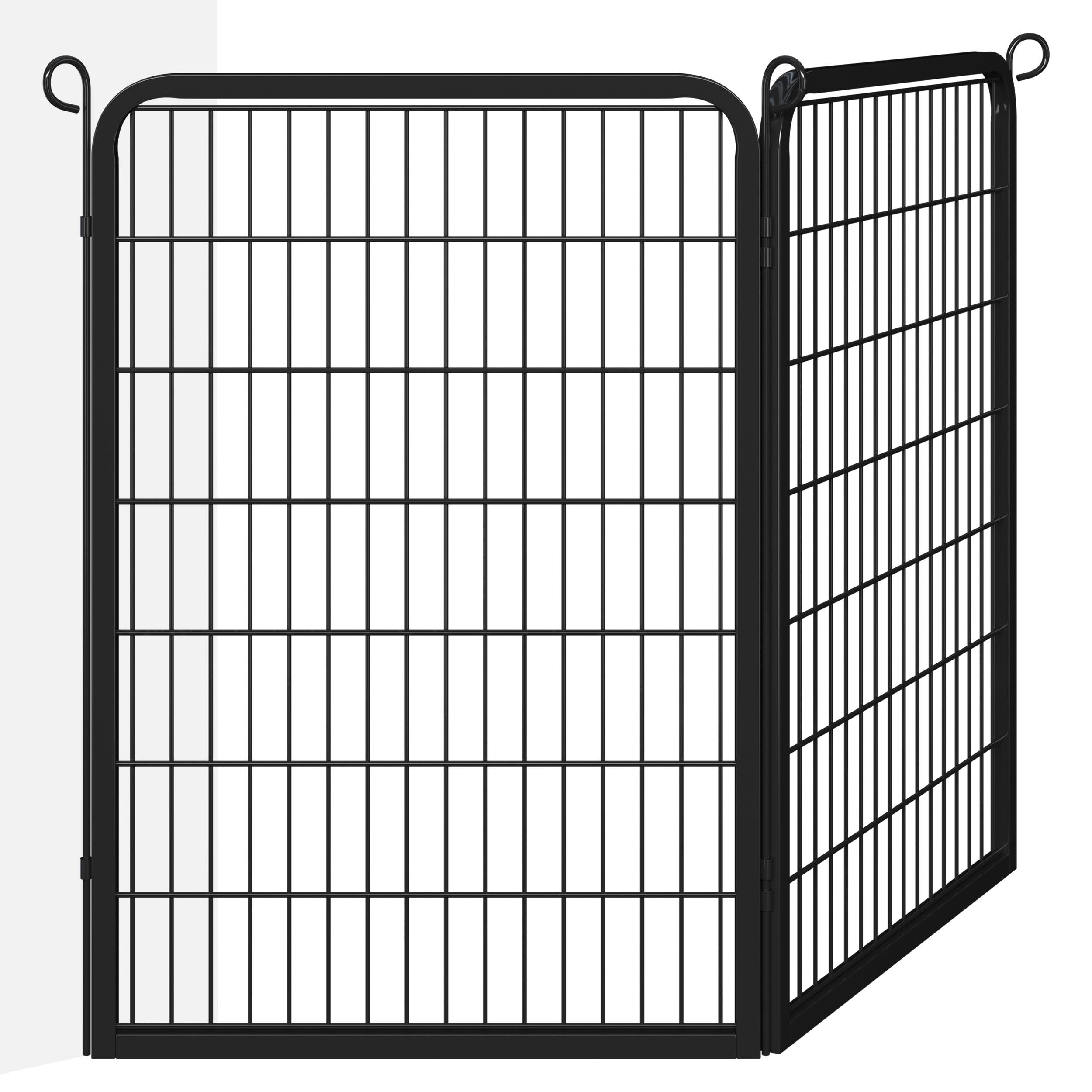 costoffs 2 Panel Dog Playpen 68 x 100 cm Extra Large Pet Puppy Pen for Small Animals Rabbit Duck Cat Exercise Barrier Indoor/Outdoor Black — image 1