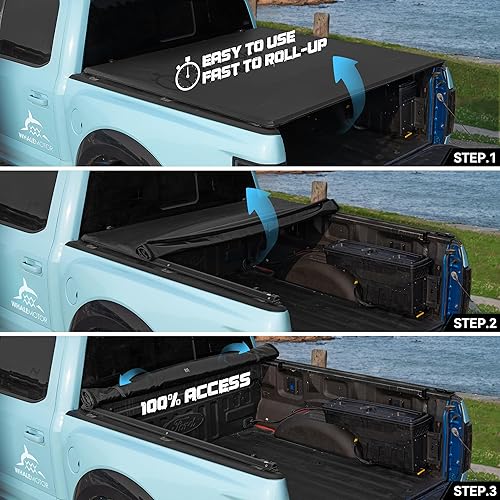 Miniatura 9 de Cubierta rígida para caja de camioneta compatible con Ford Maverick 2022 2023 2024 caja de 4.6 pies, estilo plegable duro