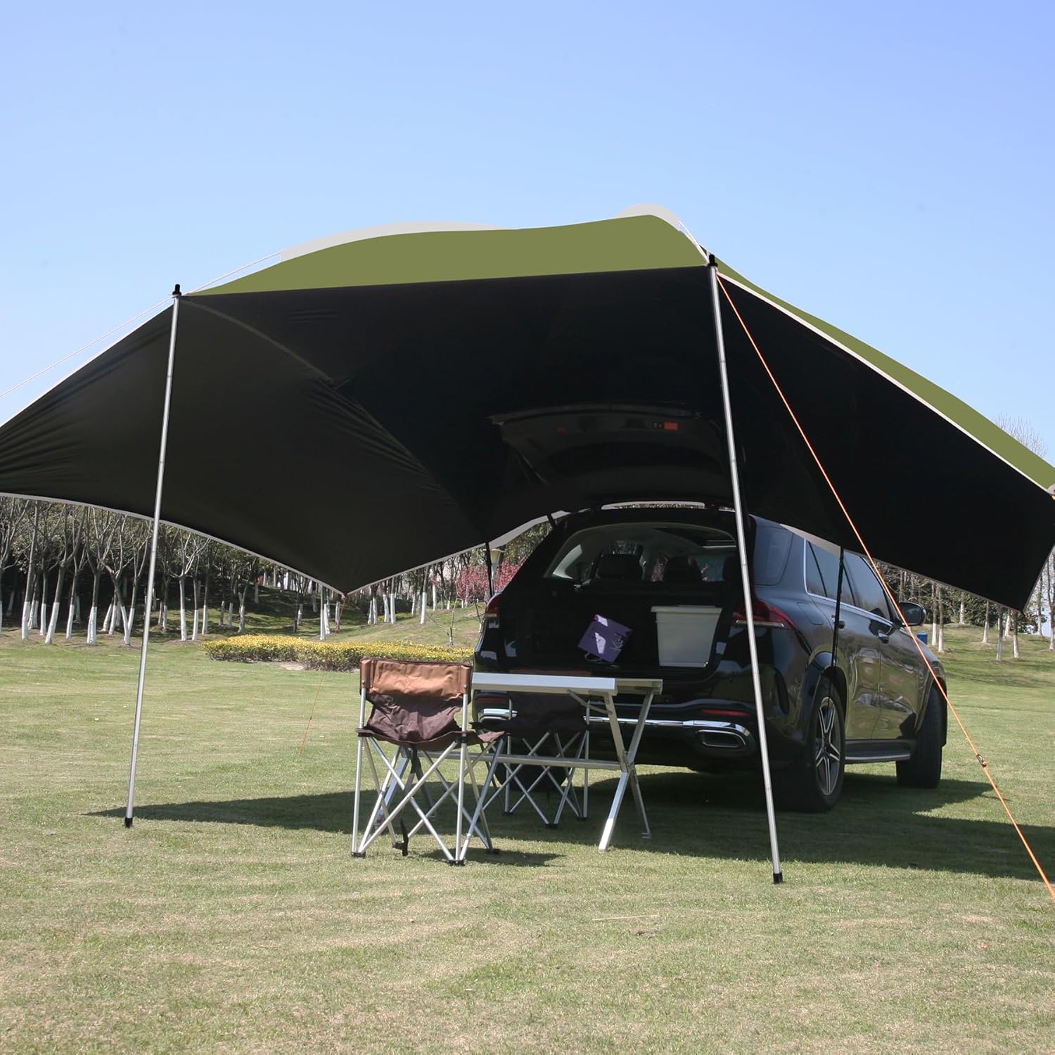 Waterproof Car Awning Sun Shelter, Portable Camping Tarp Canopy Tailgate Sun Shade for Camping, SUV, Truck, Van, Beach, Beige Waterproof Car Awning Sun Shelter, Portable Camping Tarp Canopy Tailgate Sun Shade for Camping, SUV, Truck, Van, Beach, Beige