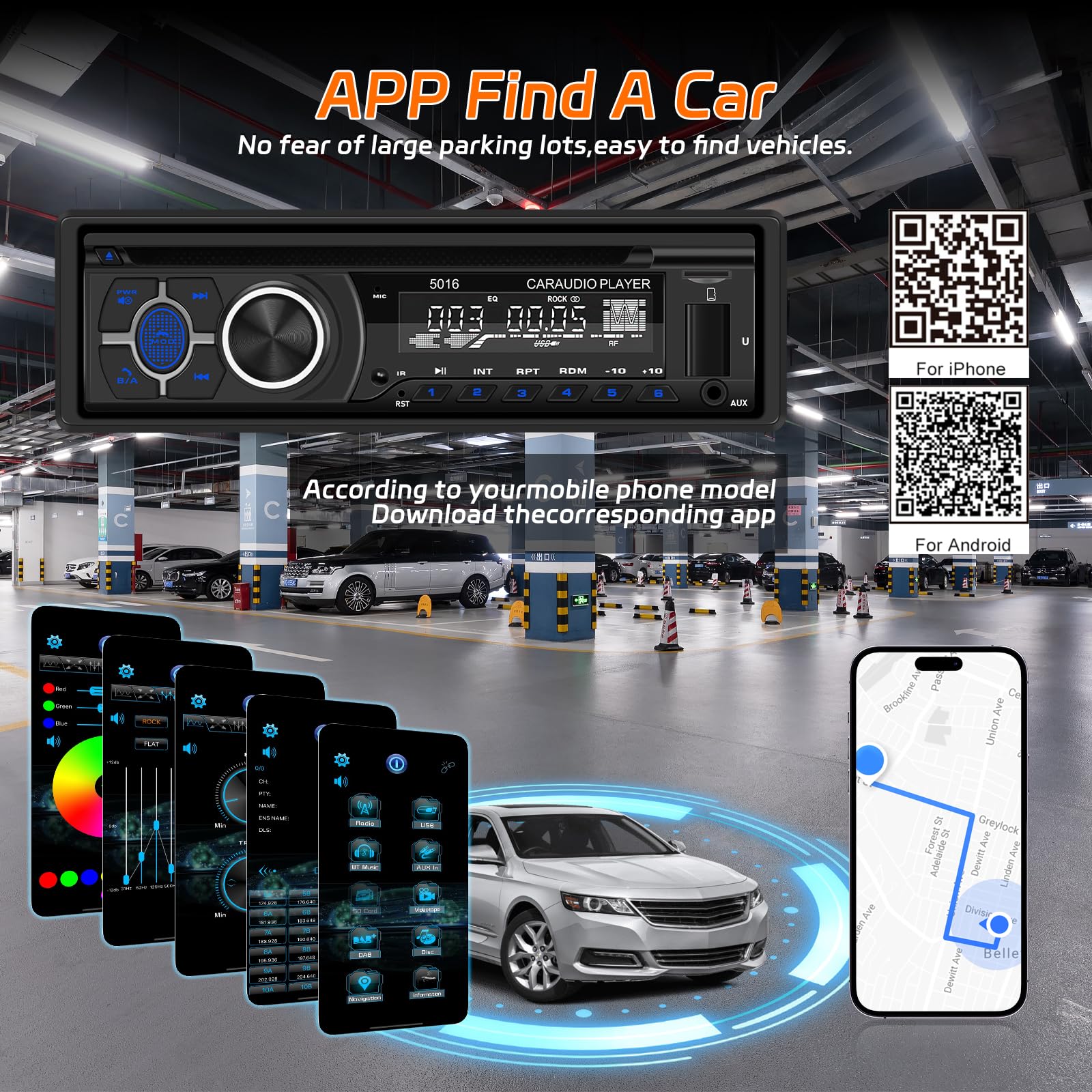 1Din Autoradio CD Player - Radio Mit Cd Player mit Bluetooth Freisprechfunktion - Audio Empfänger mit AM/FM Radio - DVD/USB/SD Karten/AUX Anschluss + Fernbedienung