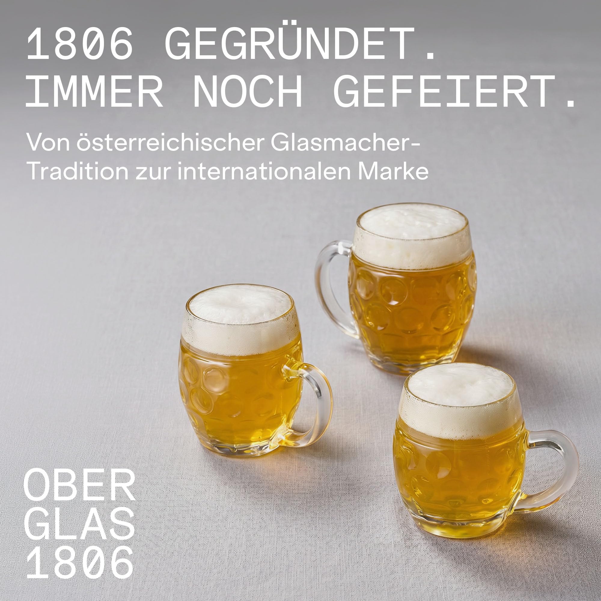 Tübinger Bierkrüge mit Henkel Bierkrug 400 ml, 6er-Set