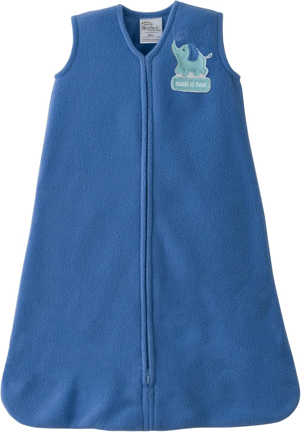 Halo Innovations Sleep Sack Wearable Blanket MicroFleece, Large, Bright Blue/Animal Print, 12