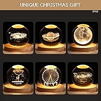 Vista 3 de Lámpara de luna 3D, luces LED, lámpara de escritorio pequeña, lámpara de mesa de luna llena, ideas únicas de regalo de Navidad, luz nocturna