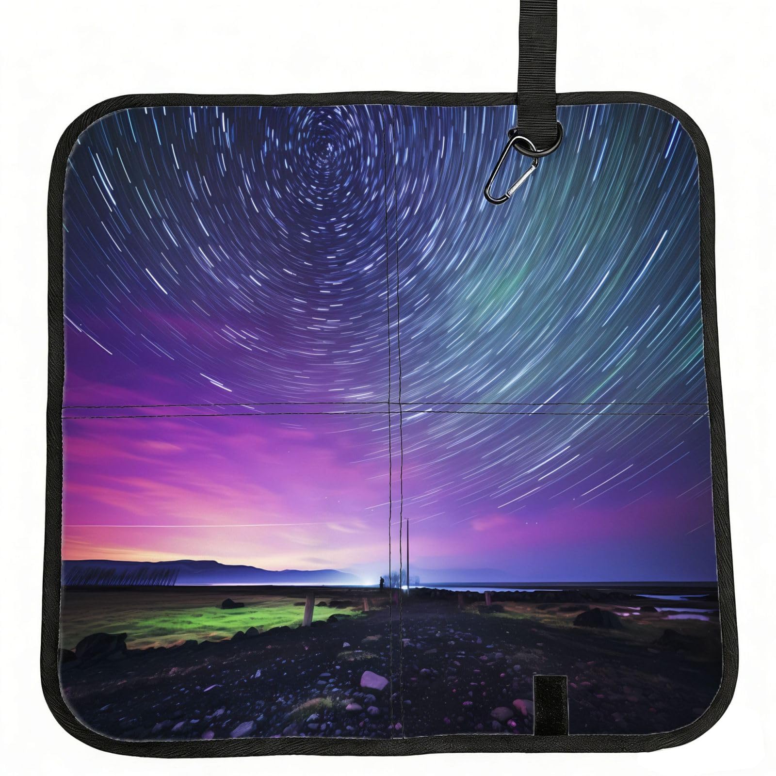 MROWYC manifold Printed Foldable Seat Cushion - Portable with Carabiner, for Stadium, Camping, Hiking