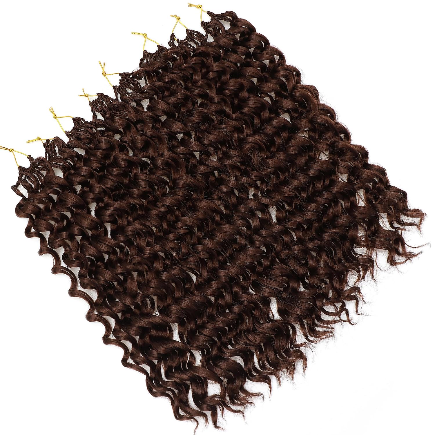 8Packs Curly Crochet Hair Boho Ocean Wave Crochet Hair 18Inch Pre Looped Crochet Hair for Black Women Pre Twisted Bench Curl Crotchet Hair(33#, 18inch)