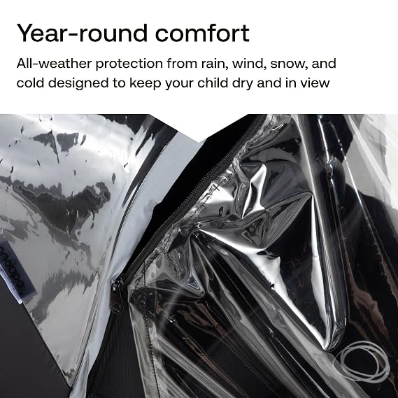 Bugaboo High Performance Rain Cover 180 Zipper Access, Transparent Window, Reflective Strip, PVC-Free Weather Shield for Bassinet & Seat, Fits Cameleon 3, Fox, Lynx & Kangaroo