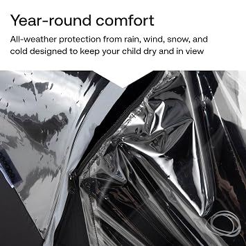 Bugaboo High Performance Rain Cover 180 Zipper Access, Transparent Window, Reflective Strip, PVC-Free Weather Shield for Bassinet & Seat, Fits Cameleon 3, Fox, Lynx & Kangaroo