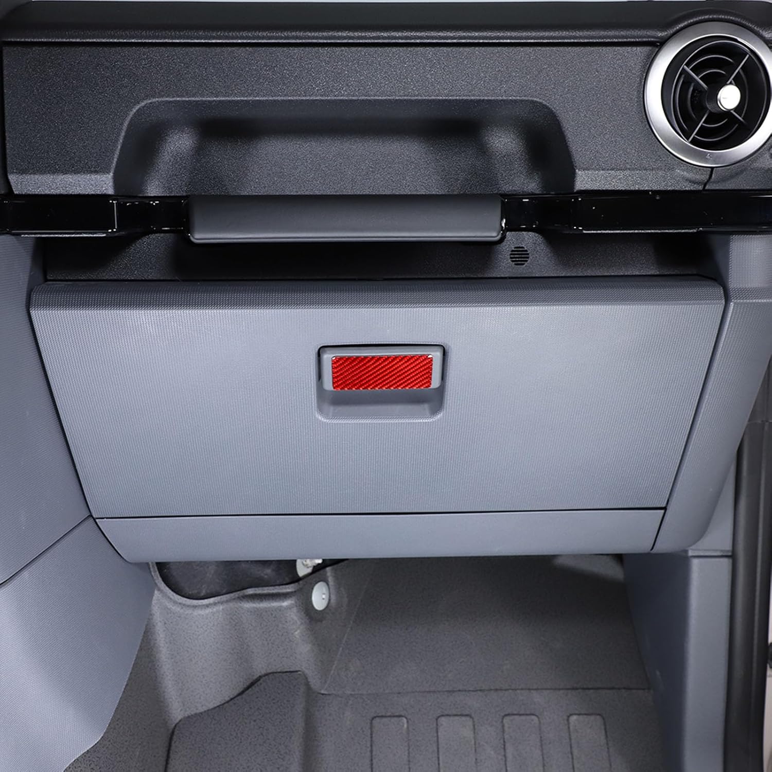 Glove Box Handle Switch Cover Trim for INEOS Grenadier 2020-2025 Accessories, Co-Pilot Glove Box Latch Handle Cover, Passenger Glove Storage Box Handle Lock Switch Cover Sticker, Carbon Fiber (Red) - Image 6