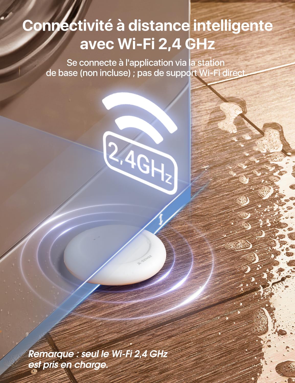 X-Sense Thermomètre-Hygromètre Wi-Fi avec Station de Base SBS50 STH0A31 et Détecteur de Fuite d’Eau Wi-Fi SWS0A, Lot de 1