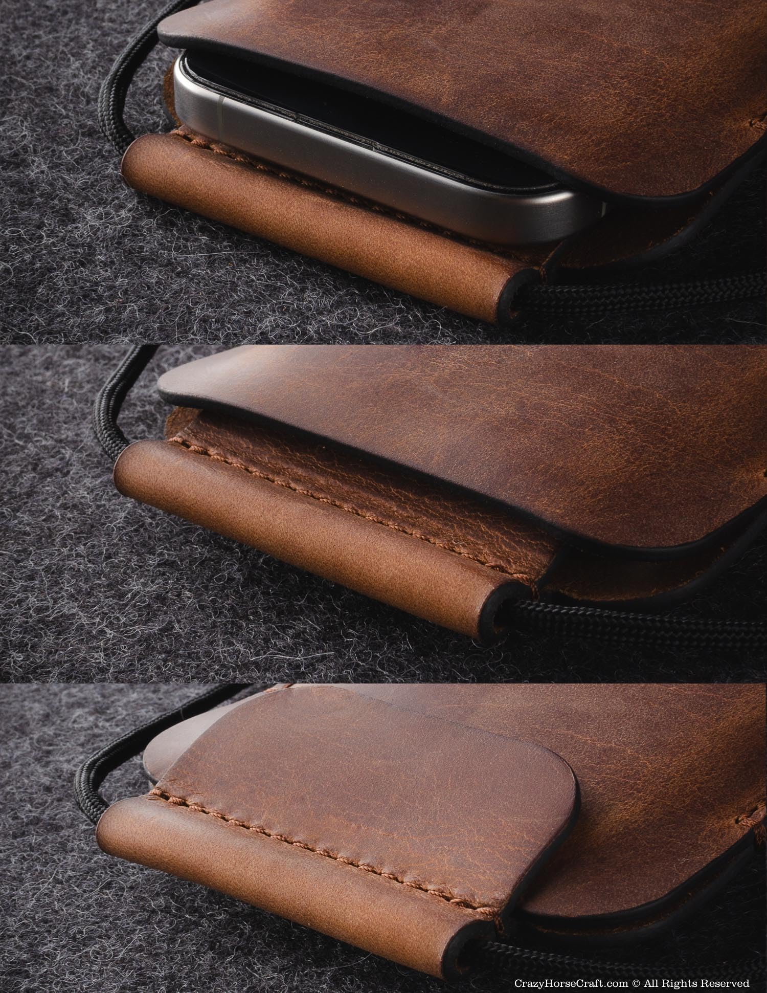 Crazy Horse Craft, Handyhülle Für IPhone 16/16 Pro, Alpine Green