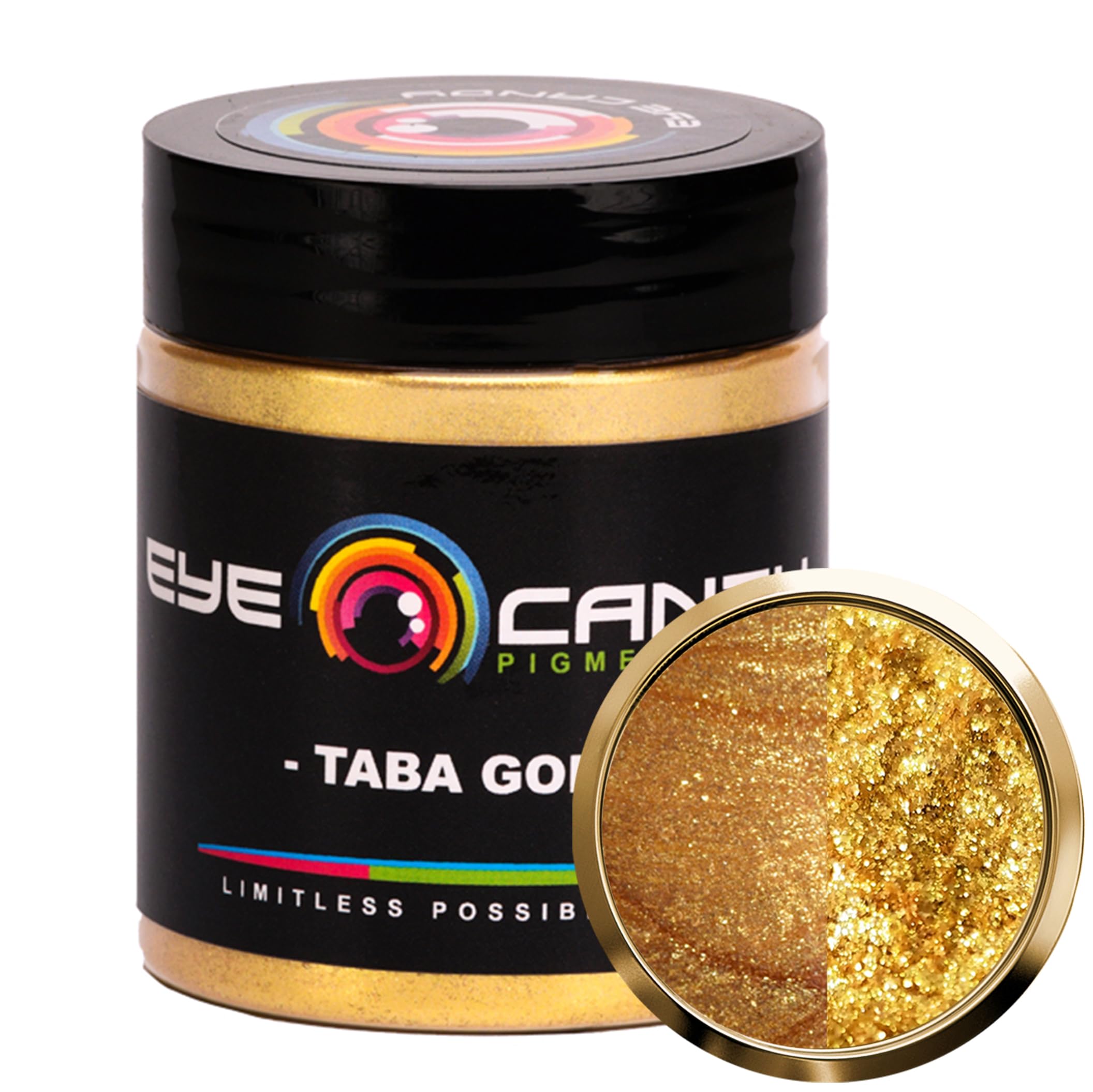 Eye Candy Pigments Premium Gold Mica Powder - Taba Gold (25gr) - for Epoxy, Resin, Soap, Paint, Woodworking, Acrylic Pouring, Bath Bombs, Fishing