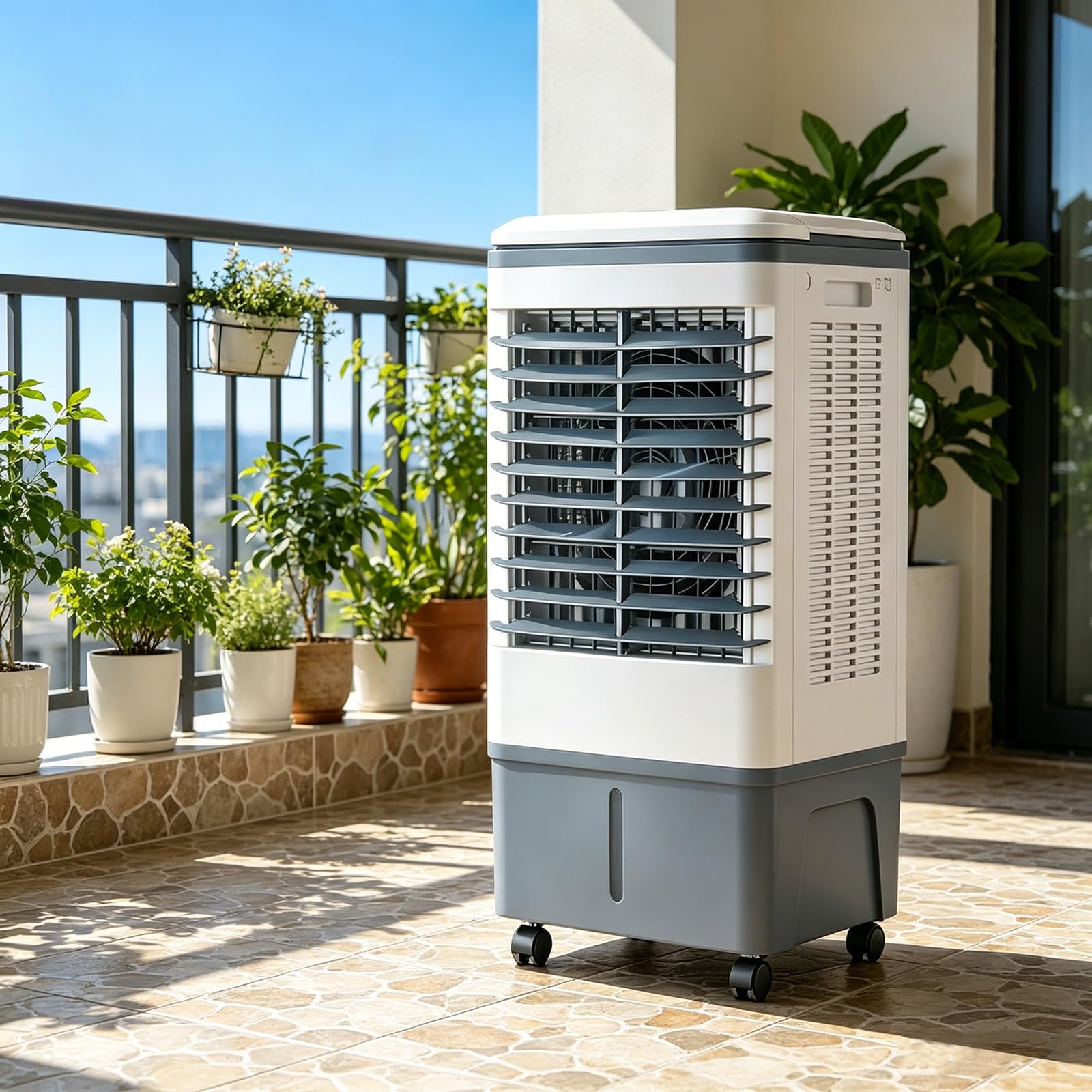 MESCXTY 3-in-1 Portable Air Conditioners, Swamp Cooler AC Unit for Room, Windowless Cooling Fan That Blow Cold with Remote, 3 Speeds, 7H Timer, 2 Ice Packs, Bedroom Garage
