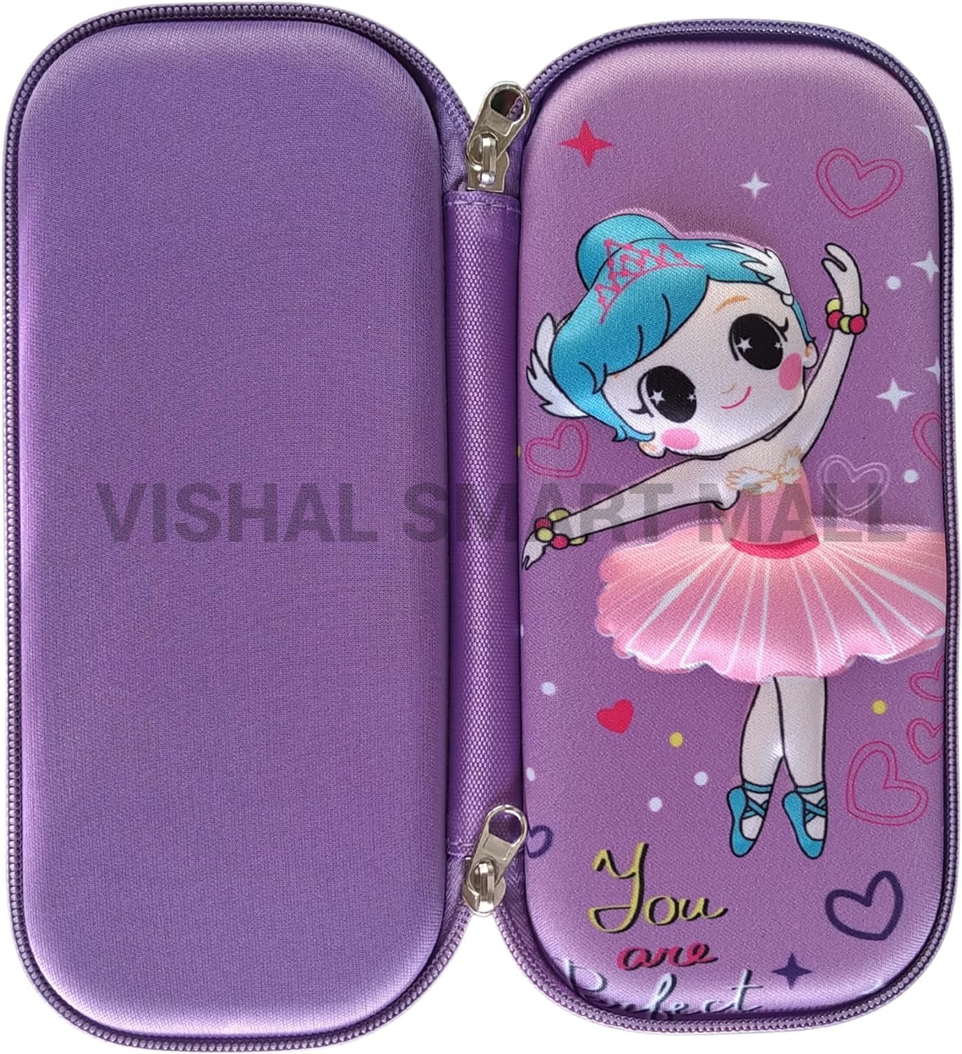 VishAl smart MAll Pencil Case 3D Cover Pencil Pouch Bag Compass School Pouch Organizer for Students Kids Premium Stylish (PANCIL CASE Dancing Pouch)