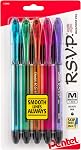 Pentel R.S.V.P. Razzle-Dazzle Ballpoint Pen, Medium Line, Black Ink, 5 Pack (BK91RDBP5M)