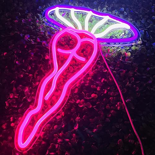 Miniatura 6 de Señal de neón con luces LED de noche con diseño de hongo de señora con conexión USB, letrero de neón para hombre, cueva, hogar, bar, dormitorio,
