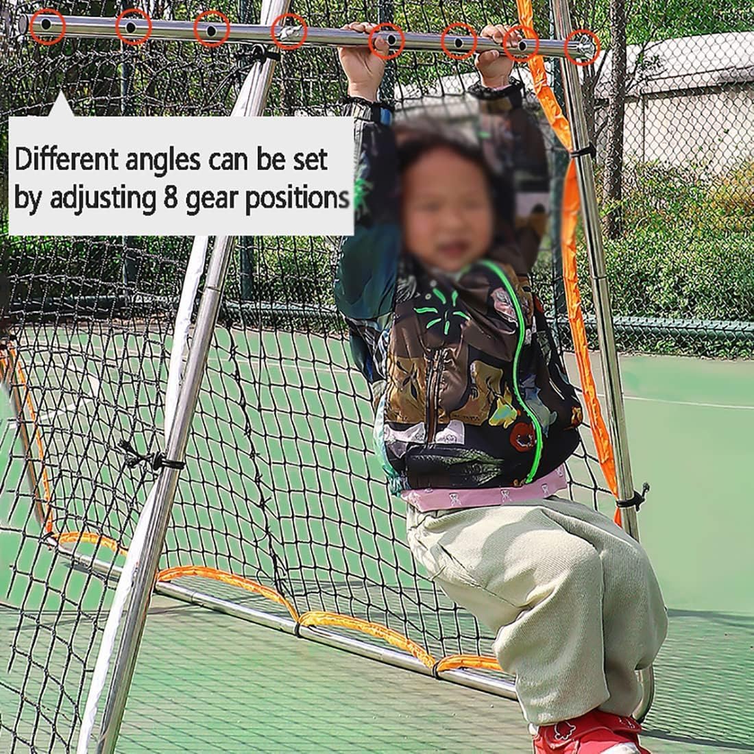 6.6ft X 6.6ft Tennis Rebounder 8 Gears Adjustable Tennis Rebound Net, Training Equipment Double Tennis Practice Wall for Groundstrokes & Volleying Tennis