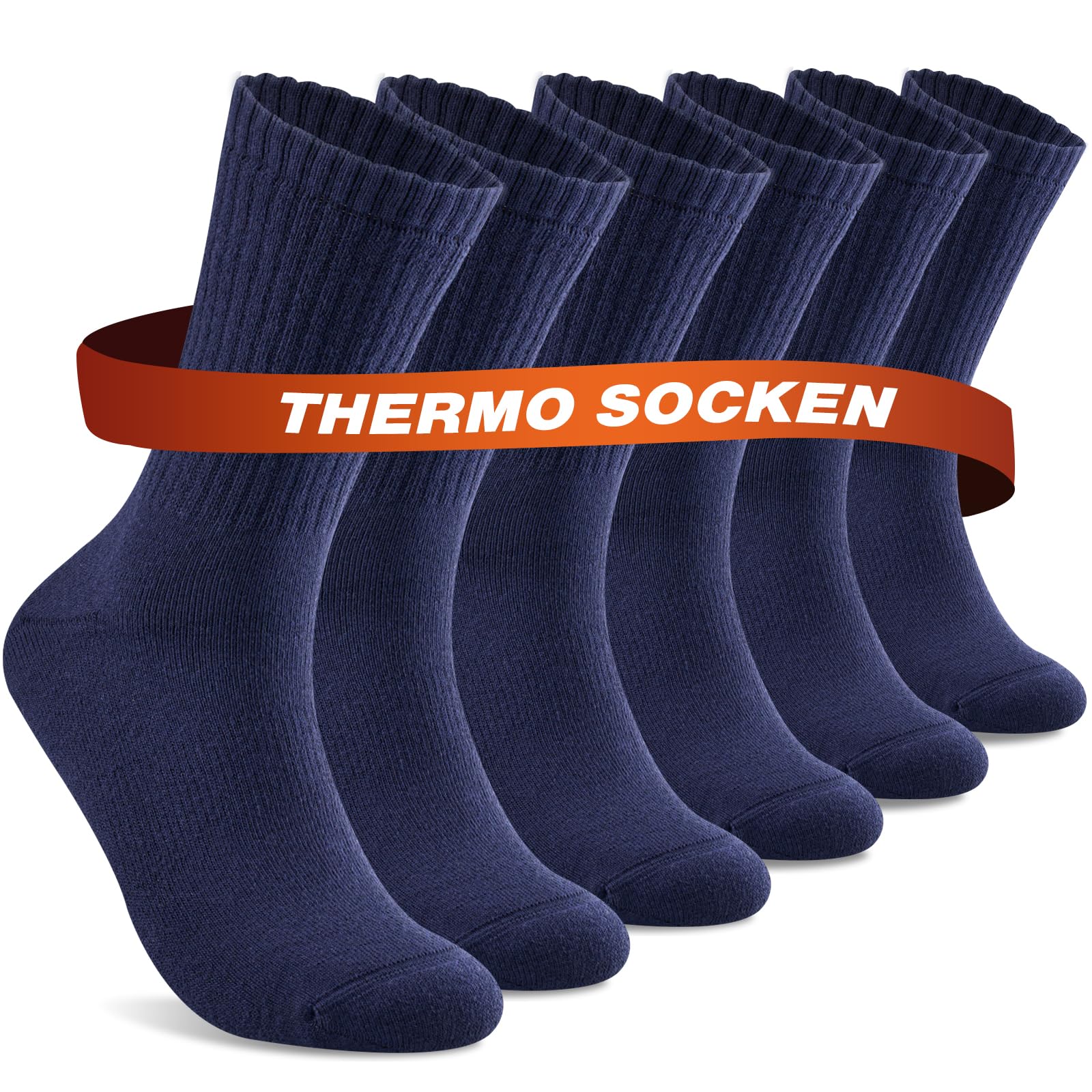 Stoeury Thermosocken Herren Damen, Warme Dicke Wintersocken, 6/8 Paar | Gepolstert Thermo Socken Baumwollsocken für Sport, Arbeit Wandern Laufen Outdoor, Weihnachtsgeschenke für Männer Frauen