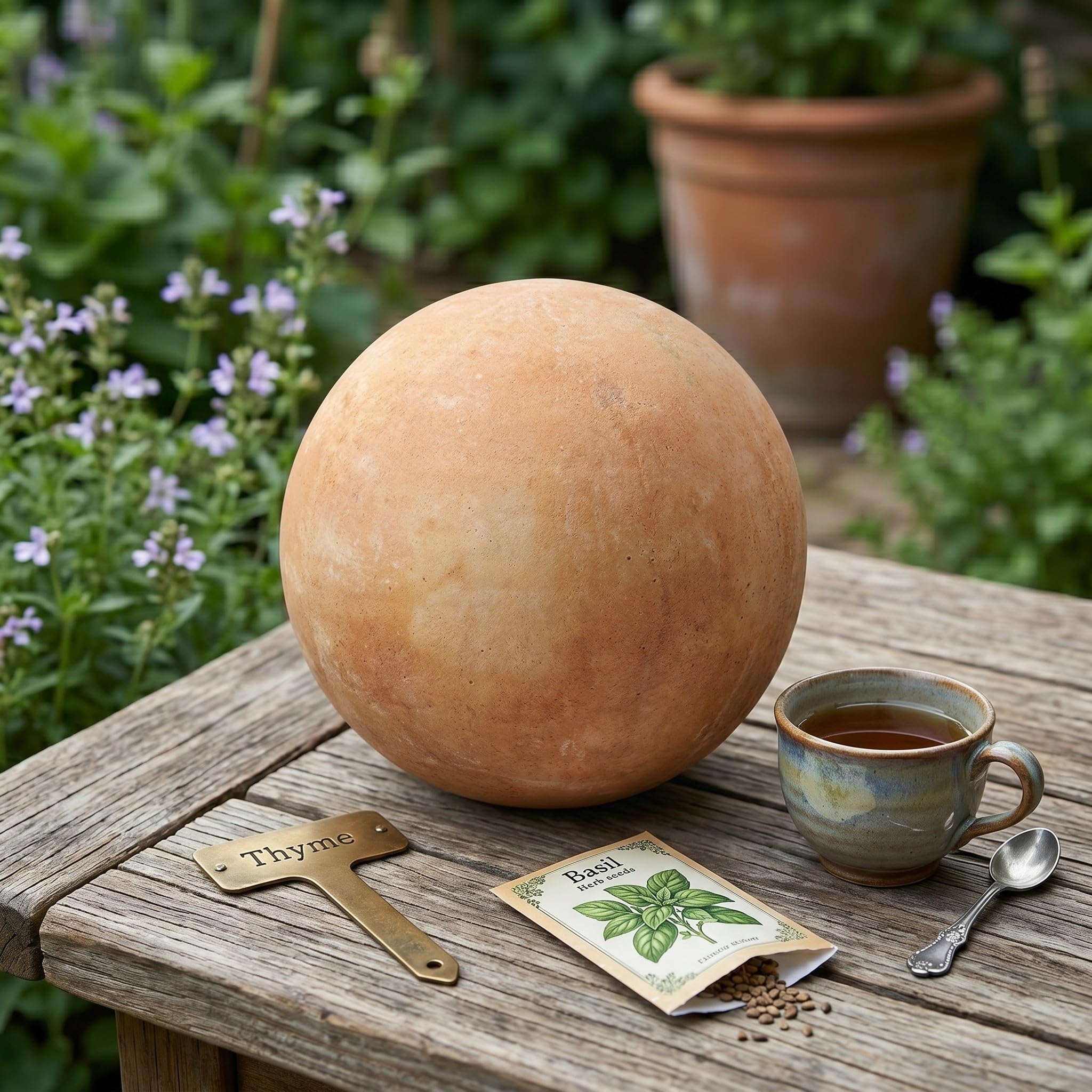 teramico Boules en Terre Cuite massives pour Durer : formées à la Main, résistantes au Gel et dans de Nombreuses Tailles pour Le Jardin (12cm, 16cm, 20cm et 28cm)