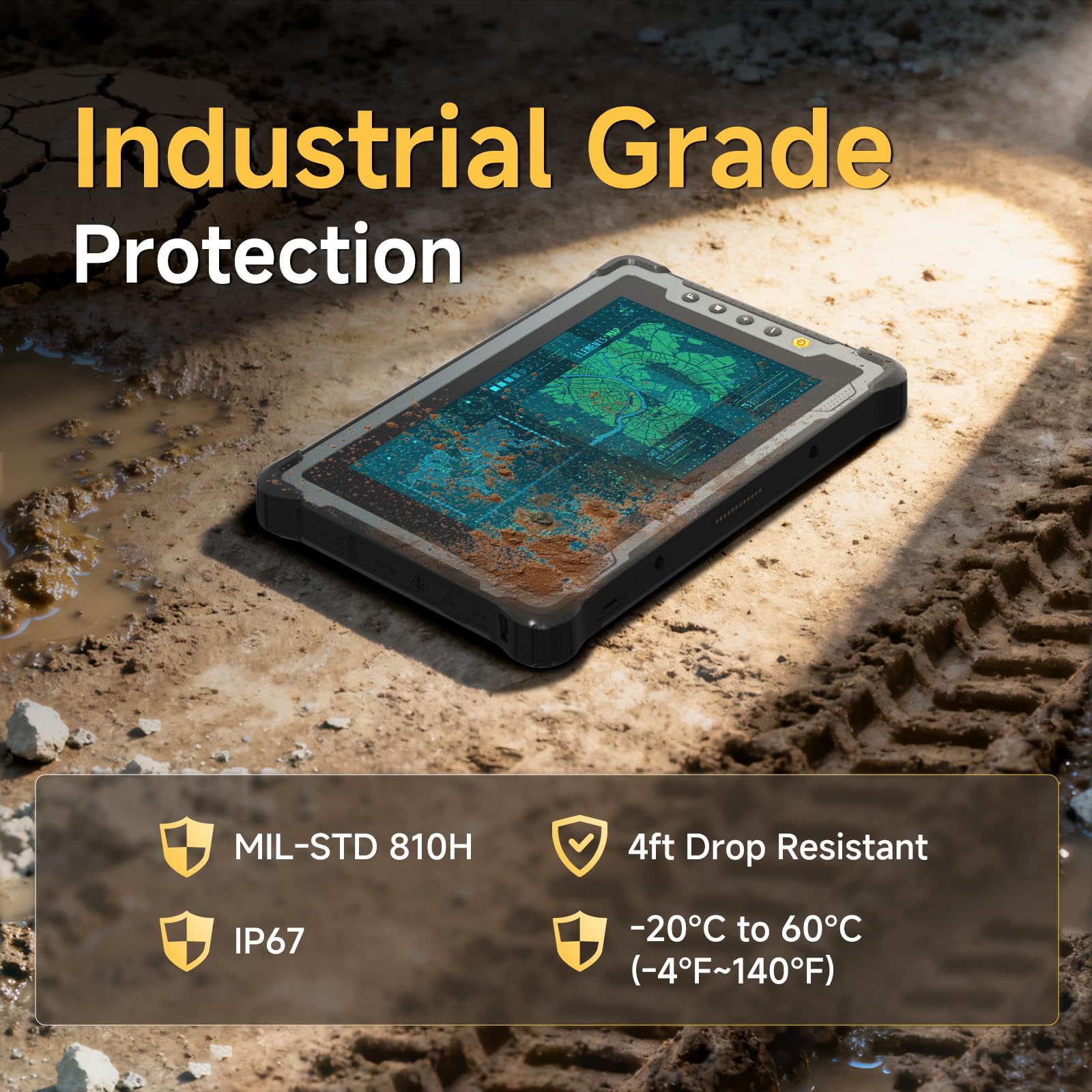 Robustes Tablet M82A, 8 Zoll Windows 11 Pro Tablet, 16 GB + 128 GB, Core i5-1235U, IP67 wasserdicht, 5700 mAh Akku, industrieller Outdoor-Arbeits-PC mit 13 MP + 5 MP Kamera, 4G LTE