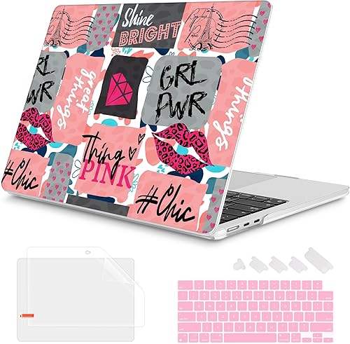 Miniatura 16 de Mektron Diseñada para MacBook Air 2025/2024/2023 de 15 PULGADAS M4 A3241 /M3 A3114 /M2 A2941, Carcasa de Cubierta Rígida de Plástico Impreso