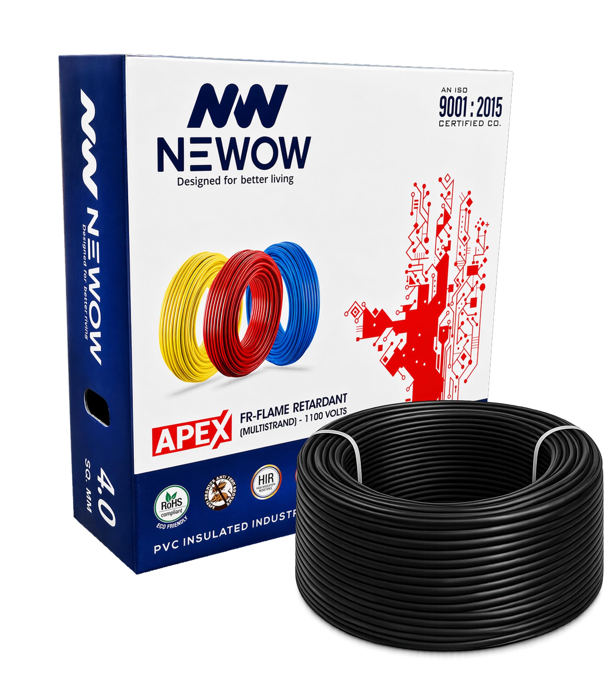 NW Apex 90 Meters PVC Insulated Copper Wire Single Core Flexible House Cable for Domestic & Industrial Connections Electric Wire (Black, 4 sq mm)-image-16