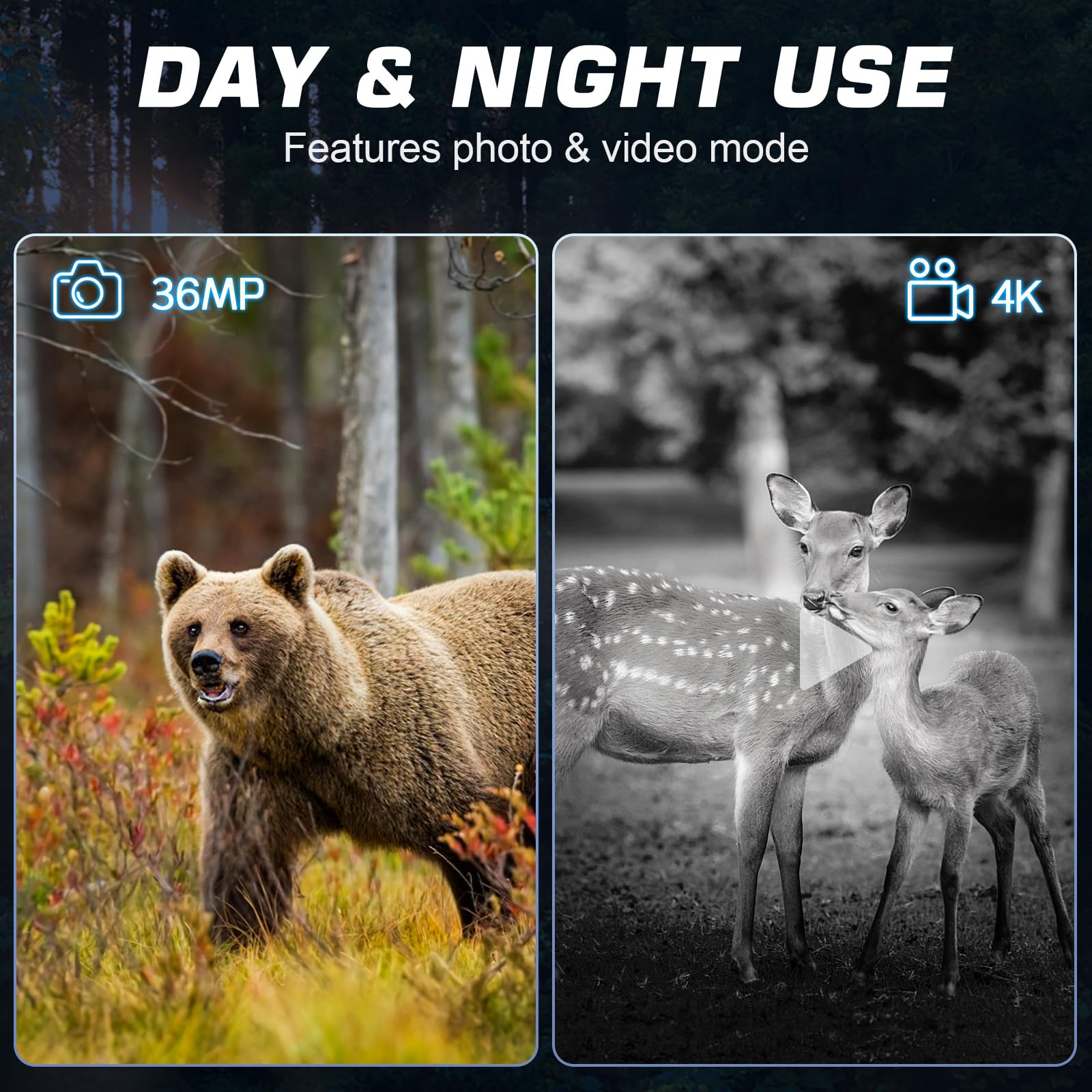 Jumelle Vision Nocturne,Profey 4K HD Portée de Lunette Vision Nocturne de 300m, 4000mAh Rechargeable Vision Nocturne, Zoom Numérique 5X, pour la Chasse, Le Camping,avec Carte 32G