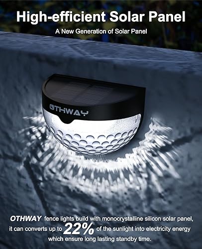 Miniatura 3 de OTHWAY Luces solares para postes de valla de montaje en pared, iluminación decorativa de cubierta, color blanco, 4 paquetes