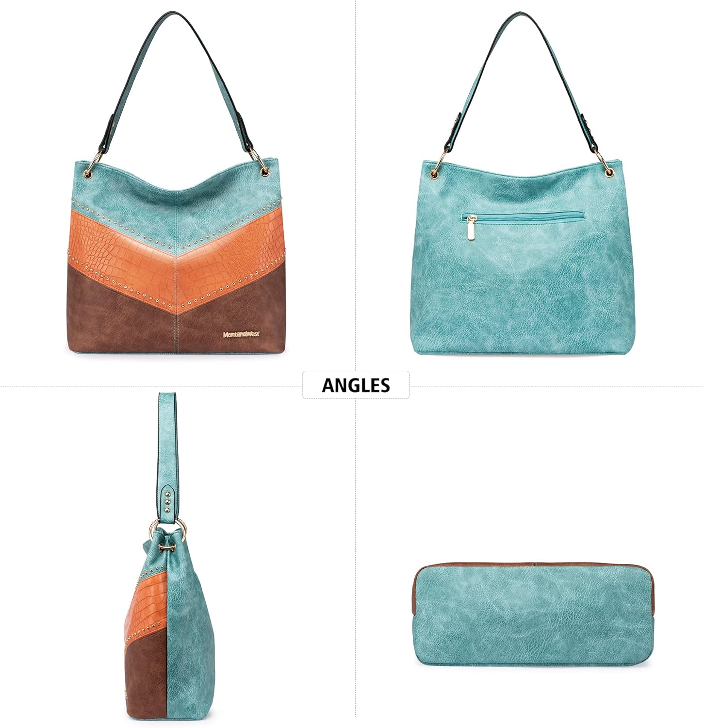 Montana West Hobo Bag for Ladies Shoulder Handbags with Back Pocket | Purses, with Zipper, Purses, with Zipper - Image 5