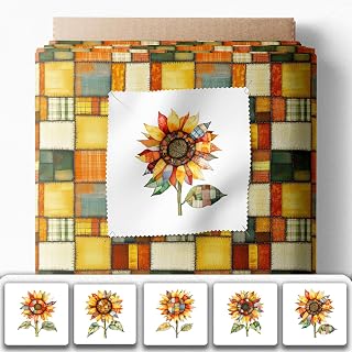 Patchwork Sunflower Cotton Fabric Panel