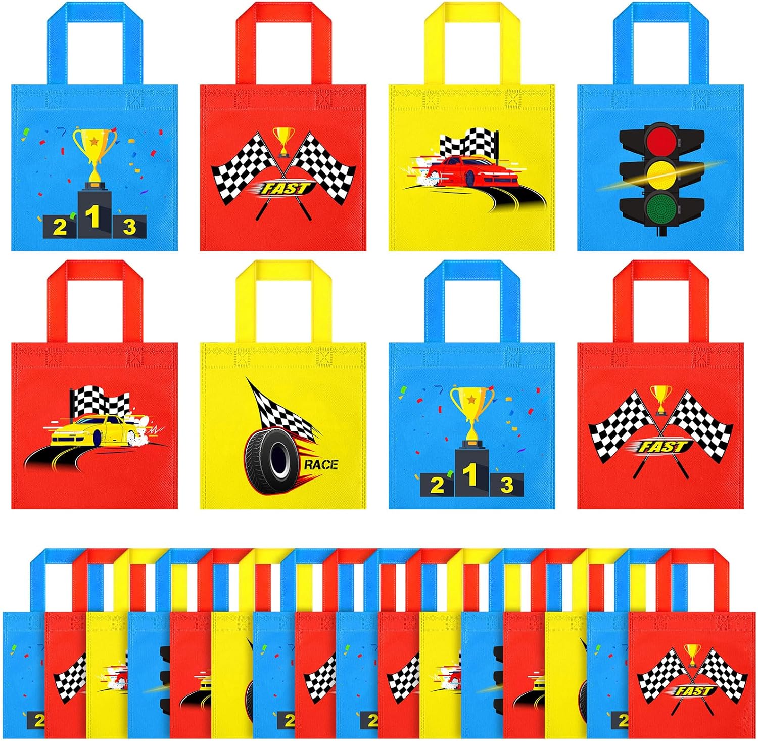 36 Pcs Race Car Party Favor Bags Nonwoven Race Car Party