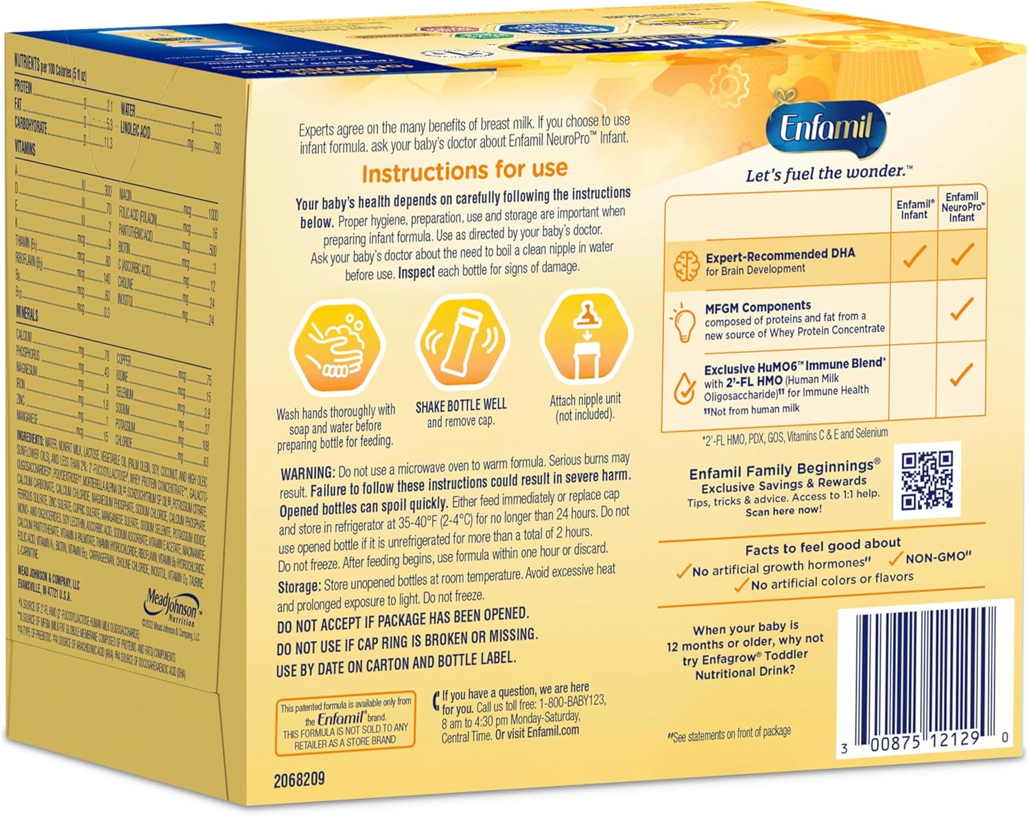 Enfamil NeuroPro Ready-to-Use Baby Formula, Ready to Feed, Brain and Immune Support with DHA, Iron and Prebiotics, Non-GMO, 2 Fl Oz Nursette Bottles (6 count) (Pack of 4), Total 24 bottles - Image 15