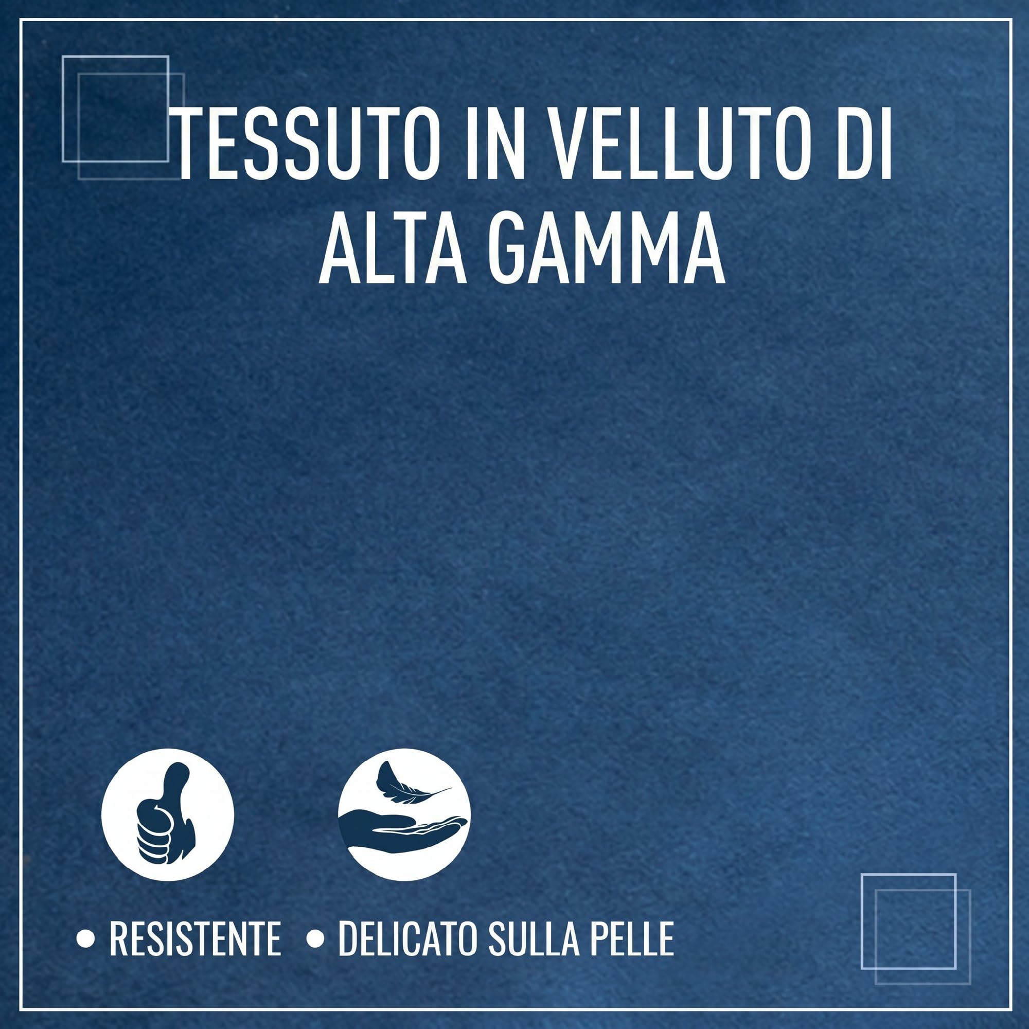 HOMCOM Poltrona Salotto Imbottito in Velluto, Poltroncina Camera da Letto con Imbottitura Spessa, Gambe in Legno di Caucciù, per Soggiorno e Sala da Pranzo, 67x65x77cm, Blu