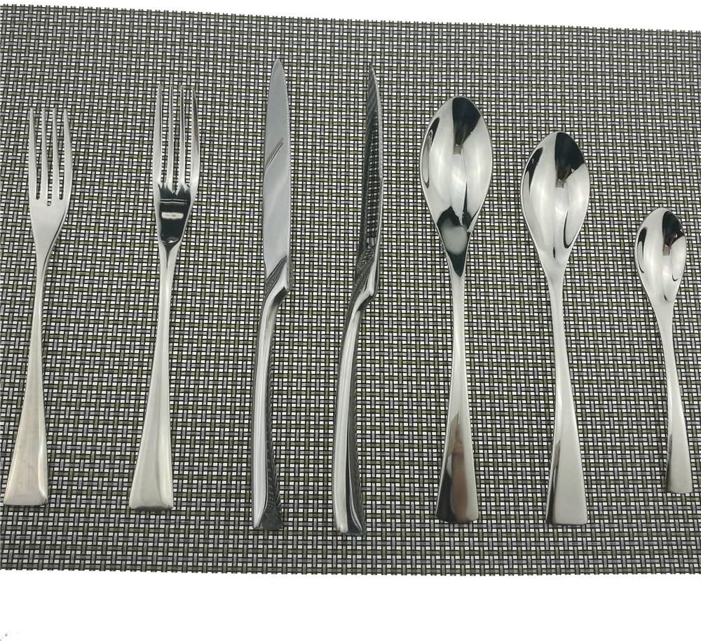 18/10 Stainless Steel Mirror Polished Flatware Silverware Cutlery Set with Knife Fork and Spoon, Utensils Set Service for 4 (28-Piece,Shiny Finish)