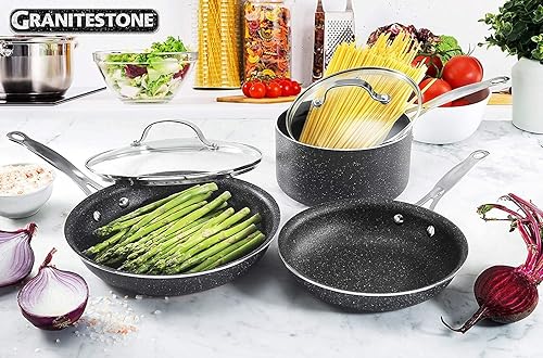 Miniatura 2 de Granitestone Juego de utensilios de cocina antiadherentes originales de 18 piezas y cuchillos Nutriblade de acero inoxidable ultra afilados,